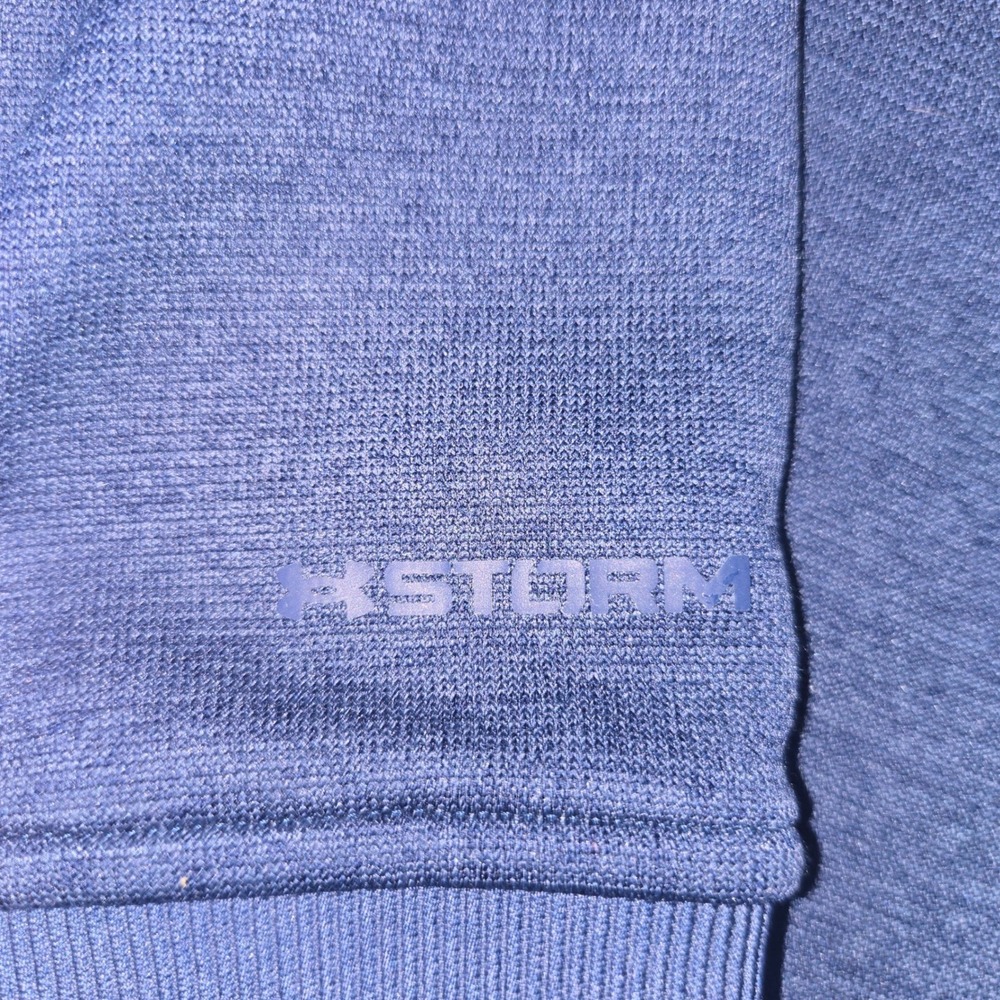 Under Armour Storm ColdGear Mens Medium Blue Heather Quarter Zip Pullover - Picture 7 of 8